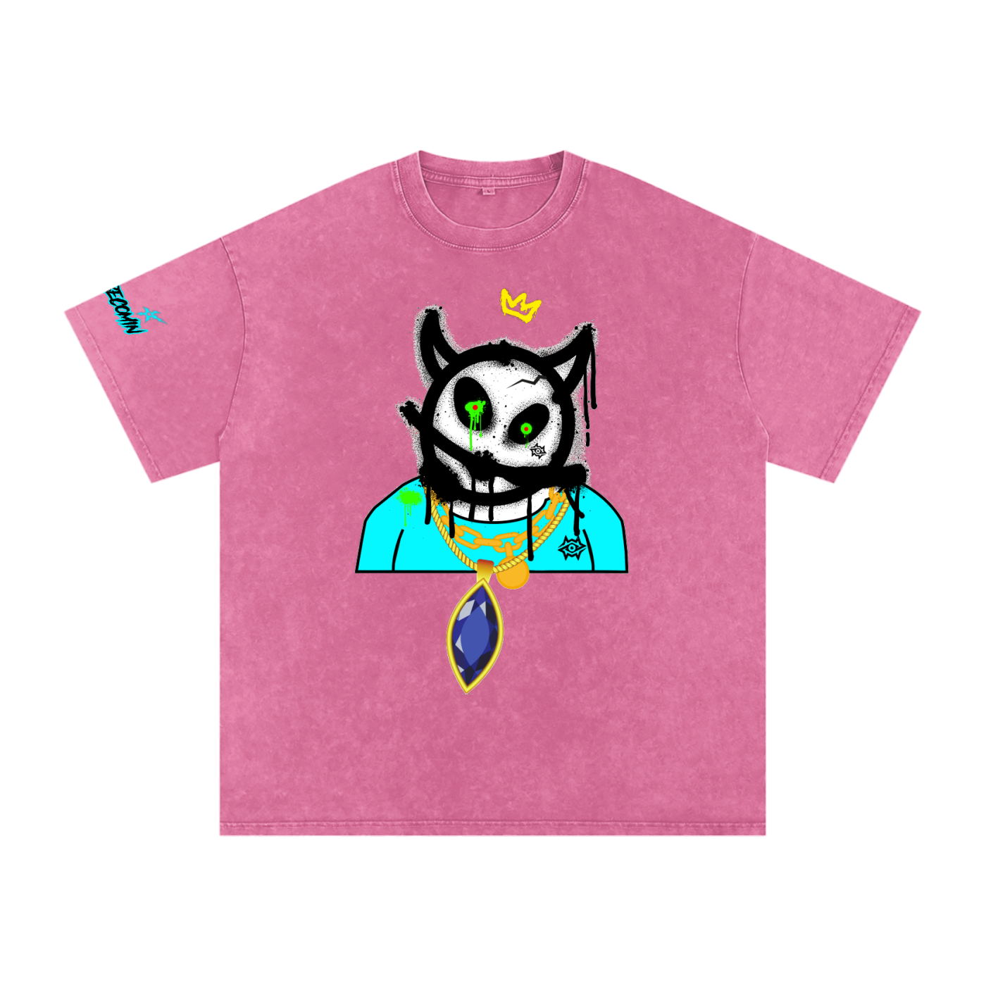 Snow Washed Oversized Cotton T-Shirt