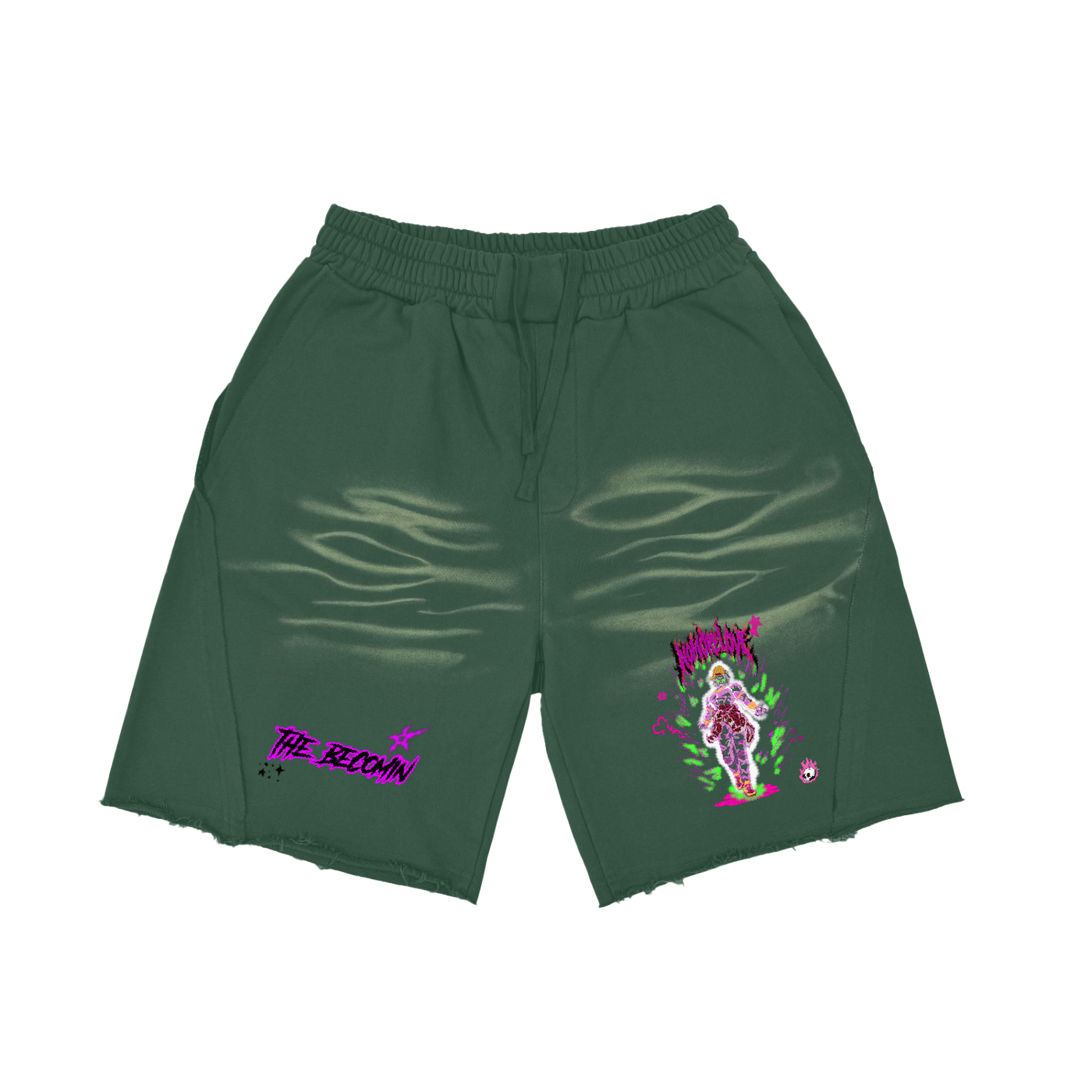 Vintage Washed Tiger Stripes Short Pants
