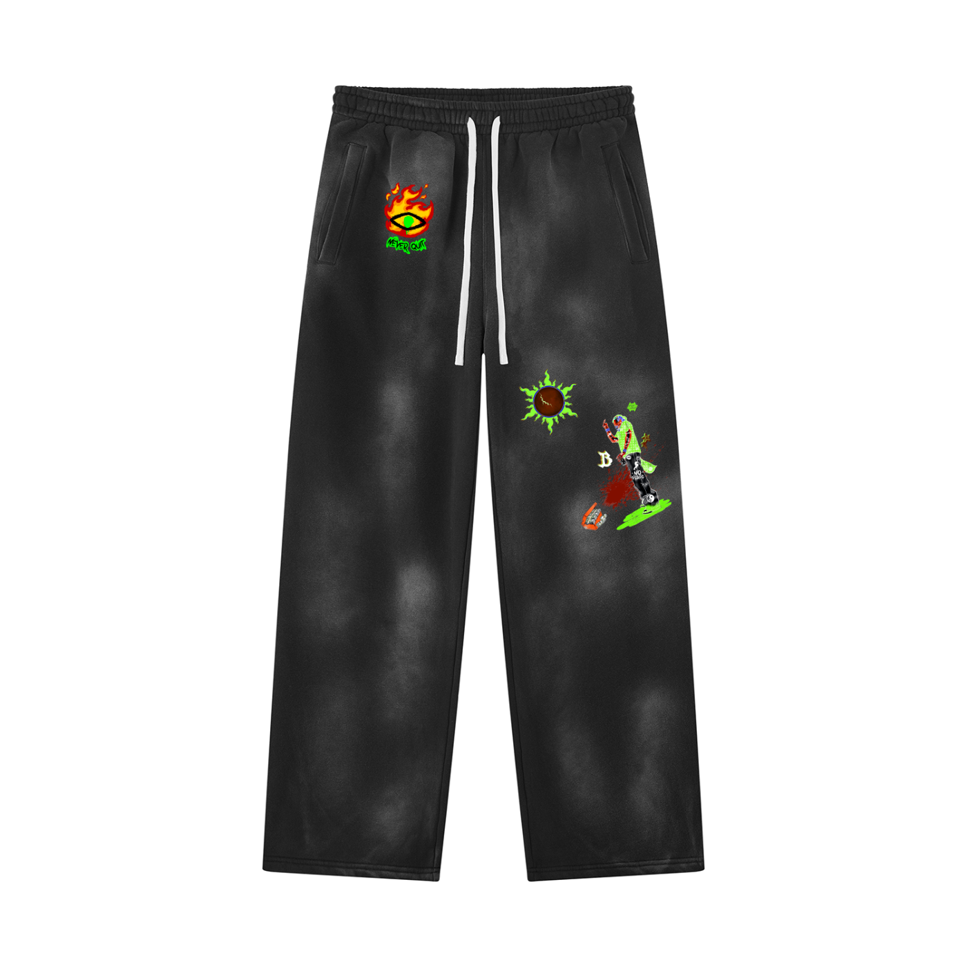 Unisex Sunfade Wide Leg Fleece Sweatpants