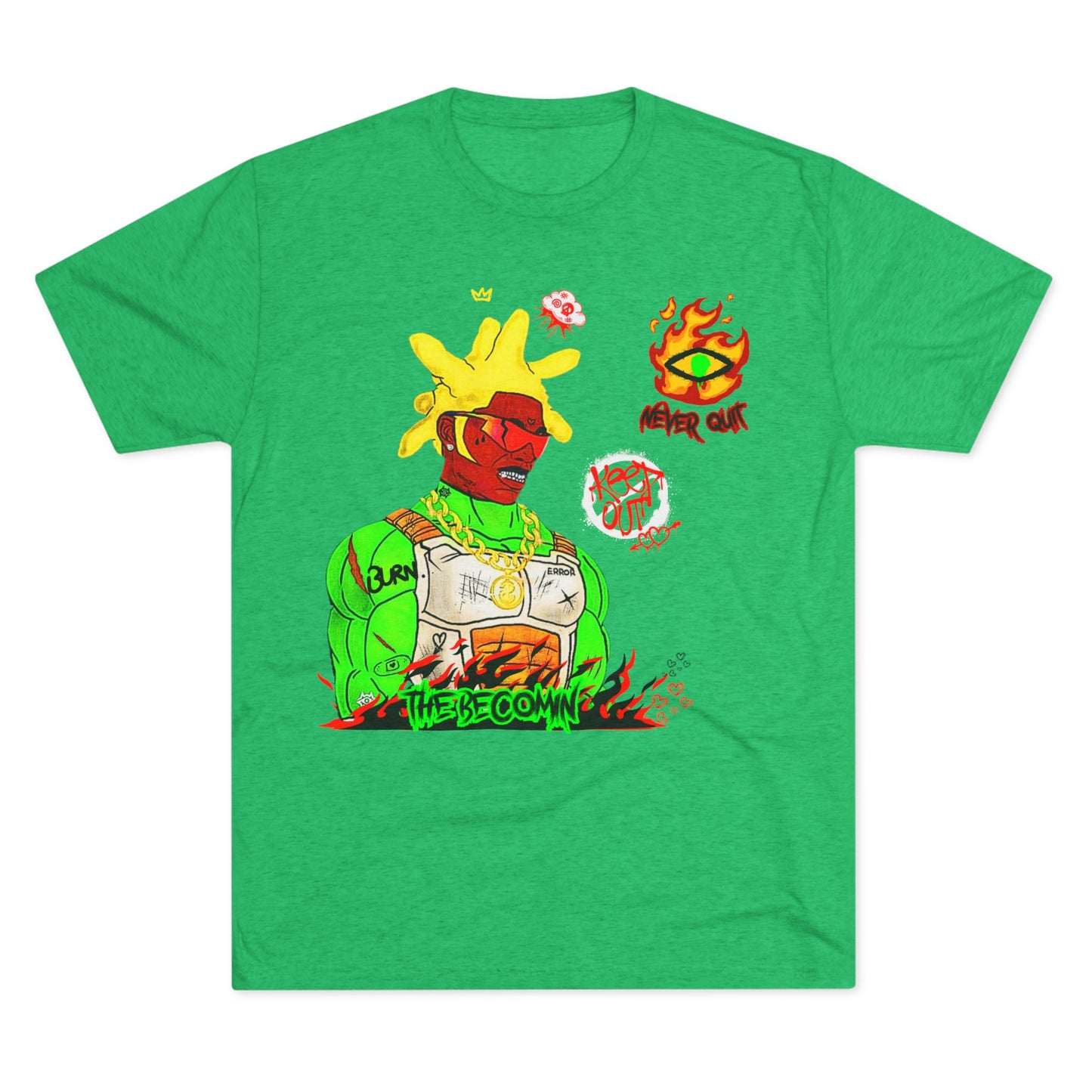 Graphic Tee — Neon Cyberpunk Warrior “The Becomin”