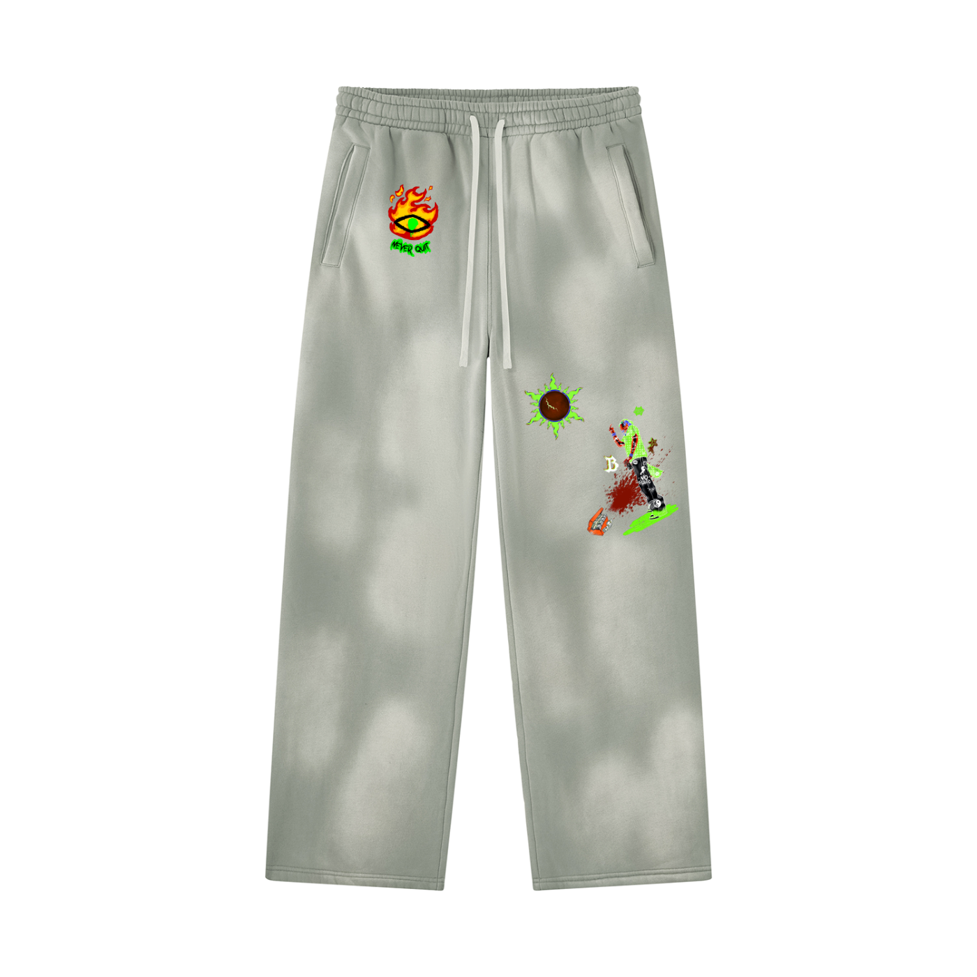 Unisex Sunfade Wide Leg Fleece Sweatpants