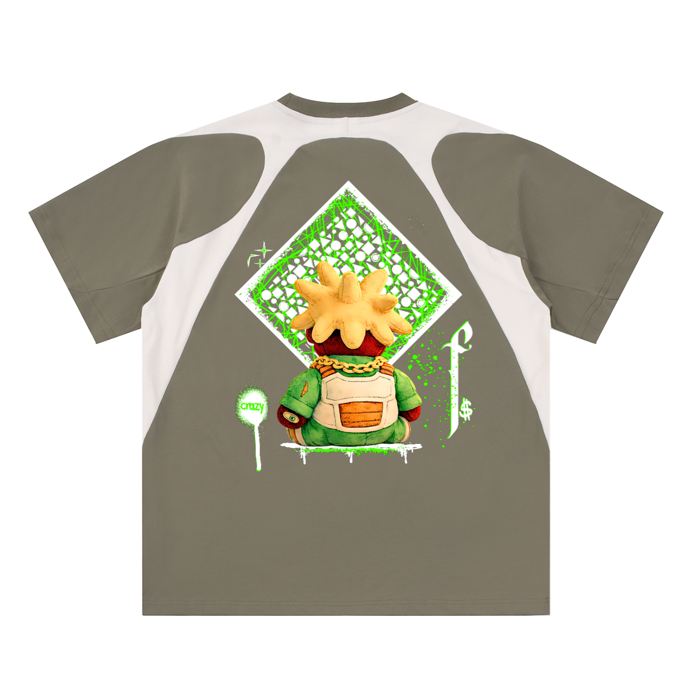 Contrast Panel Cotton T-Shirt