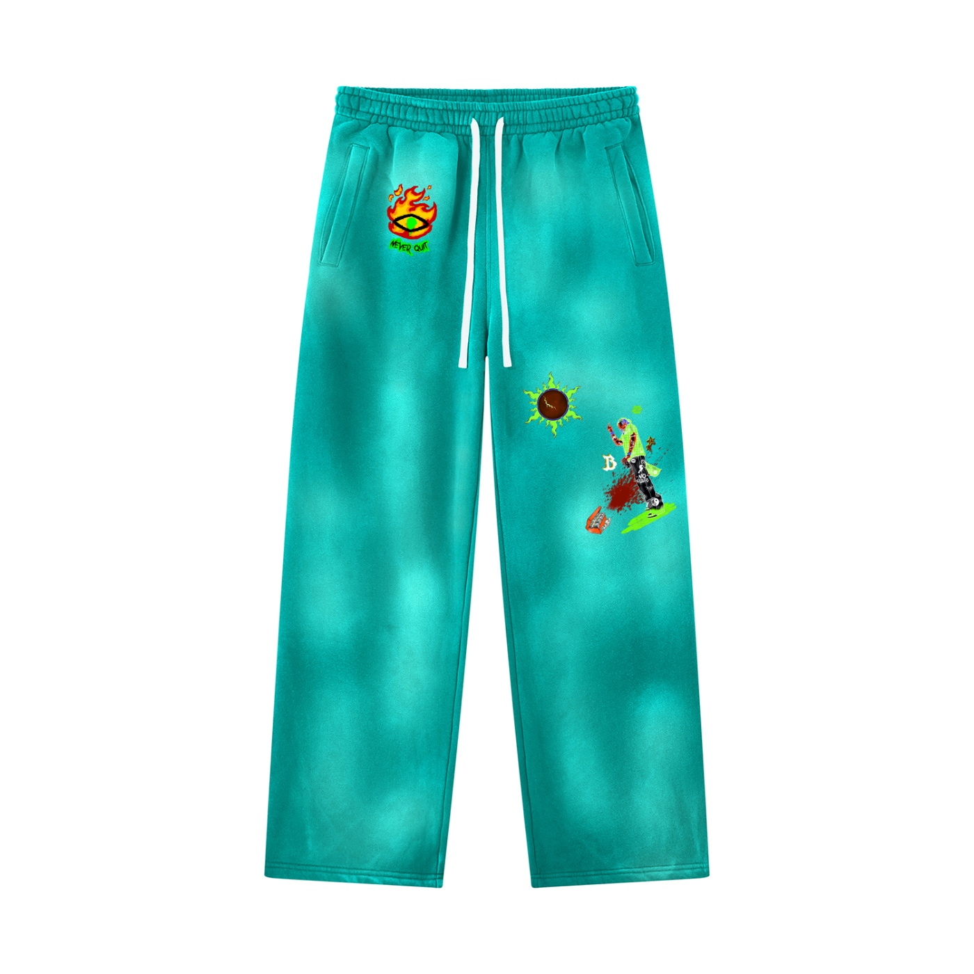 Unisex Sunfade Wide Leg Fleece Sweatpants