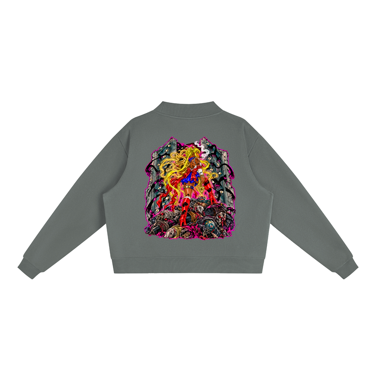 Essential Fleece Mock-Neck Crew Sweatshirt