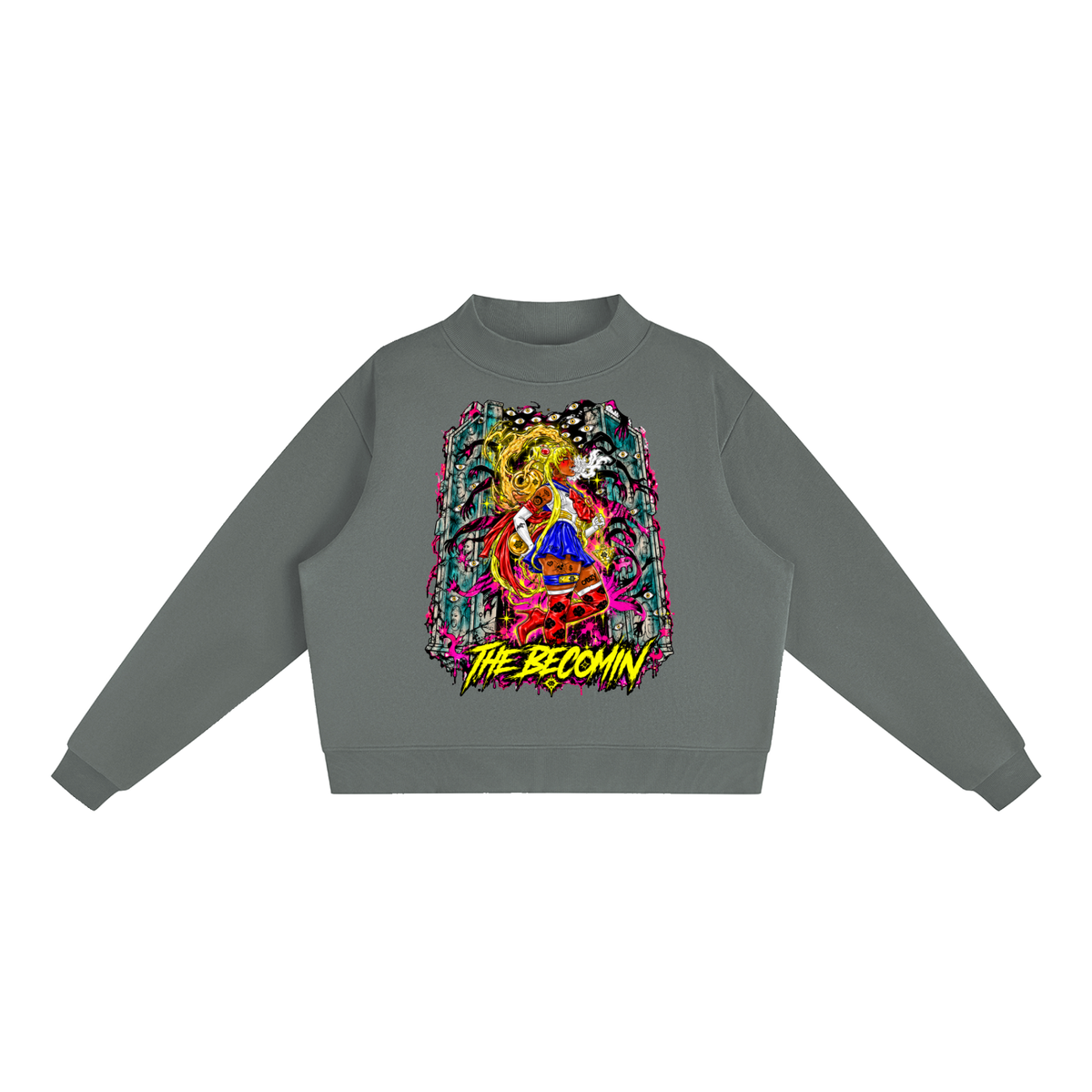Essential Fleece Mock-Neck Crew Sweatshirt