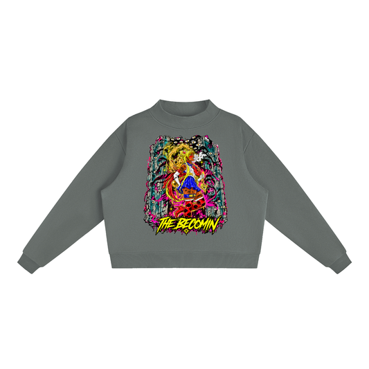 Essential Fleece Mock-Neck Crew Sweatshirt