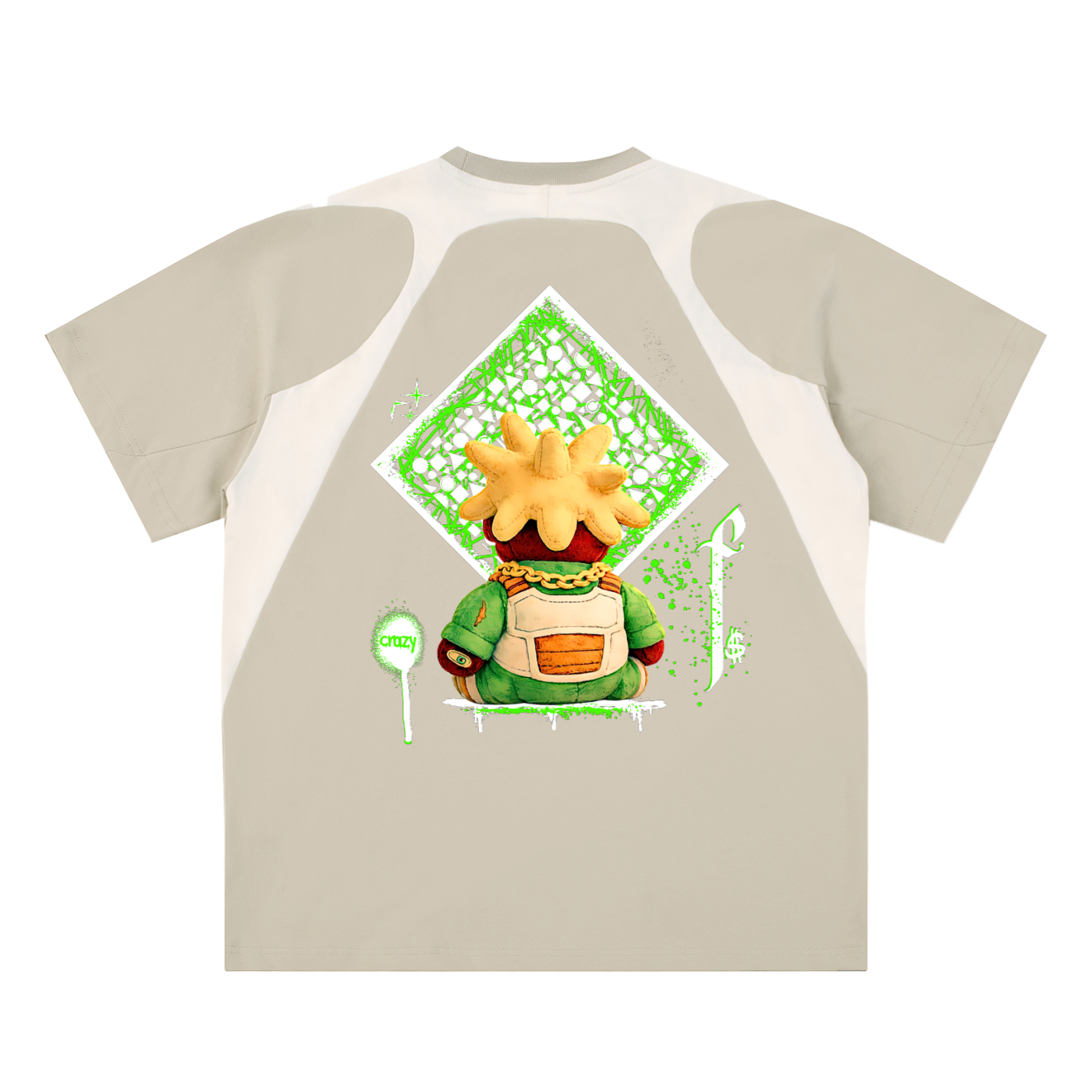 Contrast Panel Cotton T-Shirt