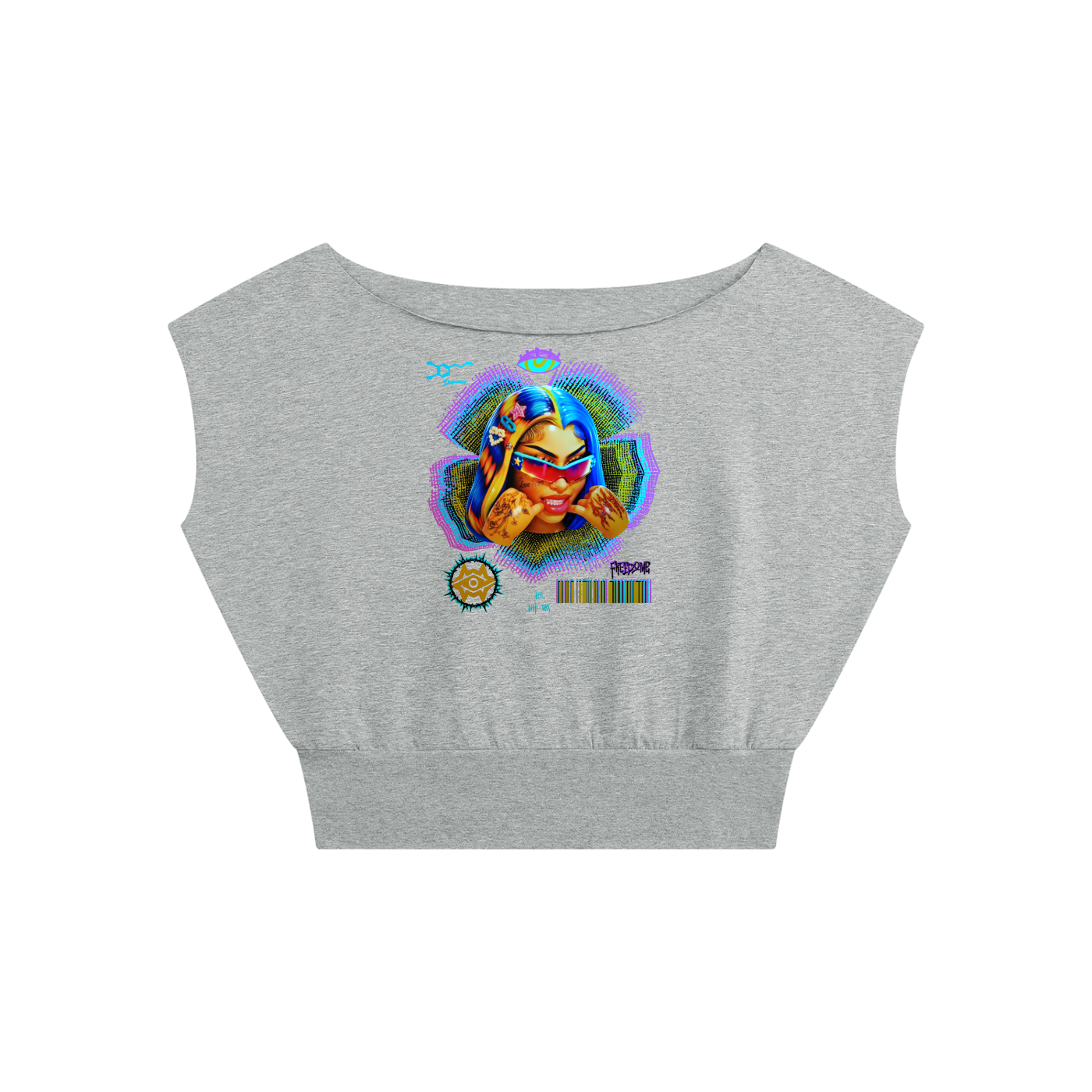 Women’s Boatneck Raw Edge Crop T-Shirt