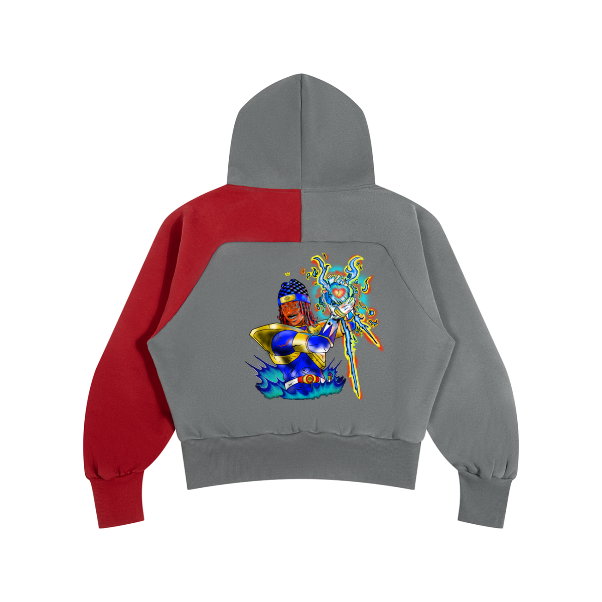 Unisex Color-Block Fleece Hoodie