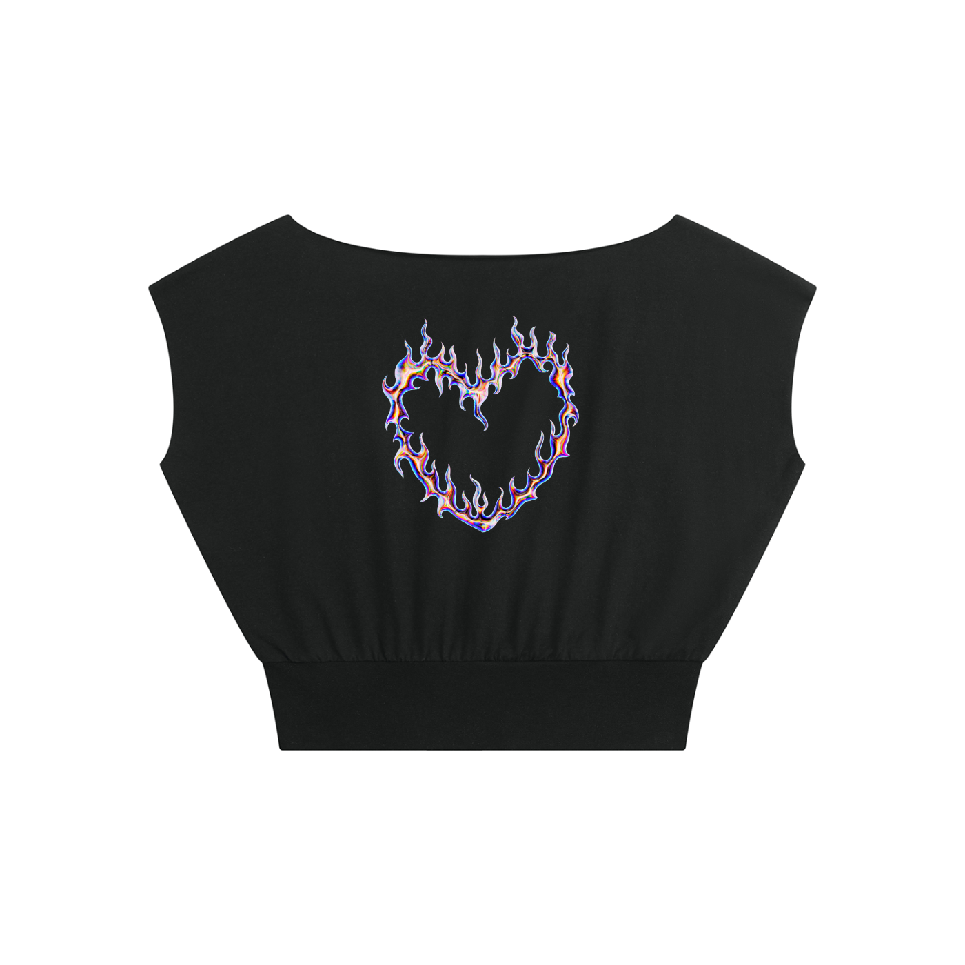 Women’s Boatneck Raw Edge Crop T-Shirt