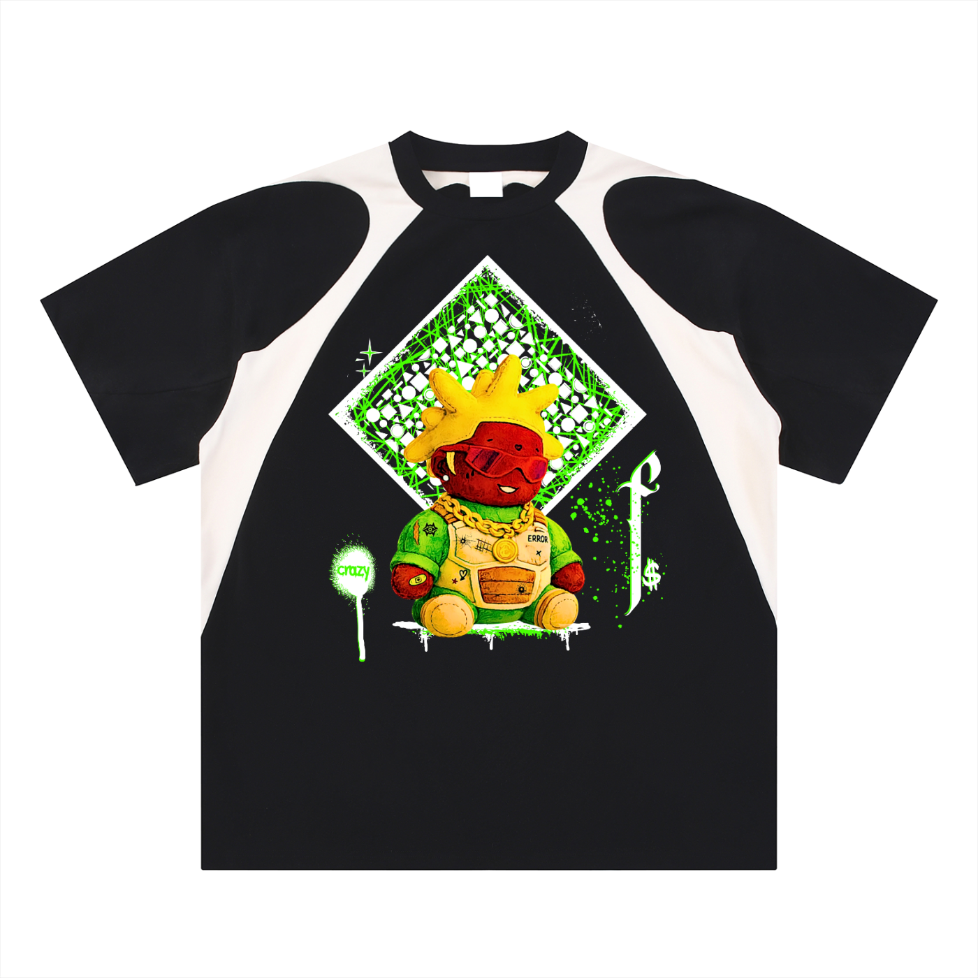 Contrast Panel Cotton T-Shirt