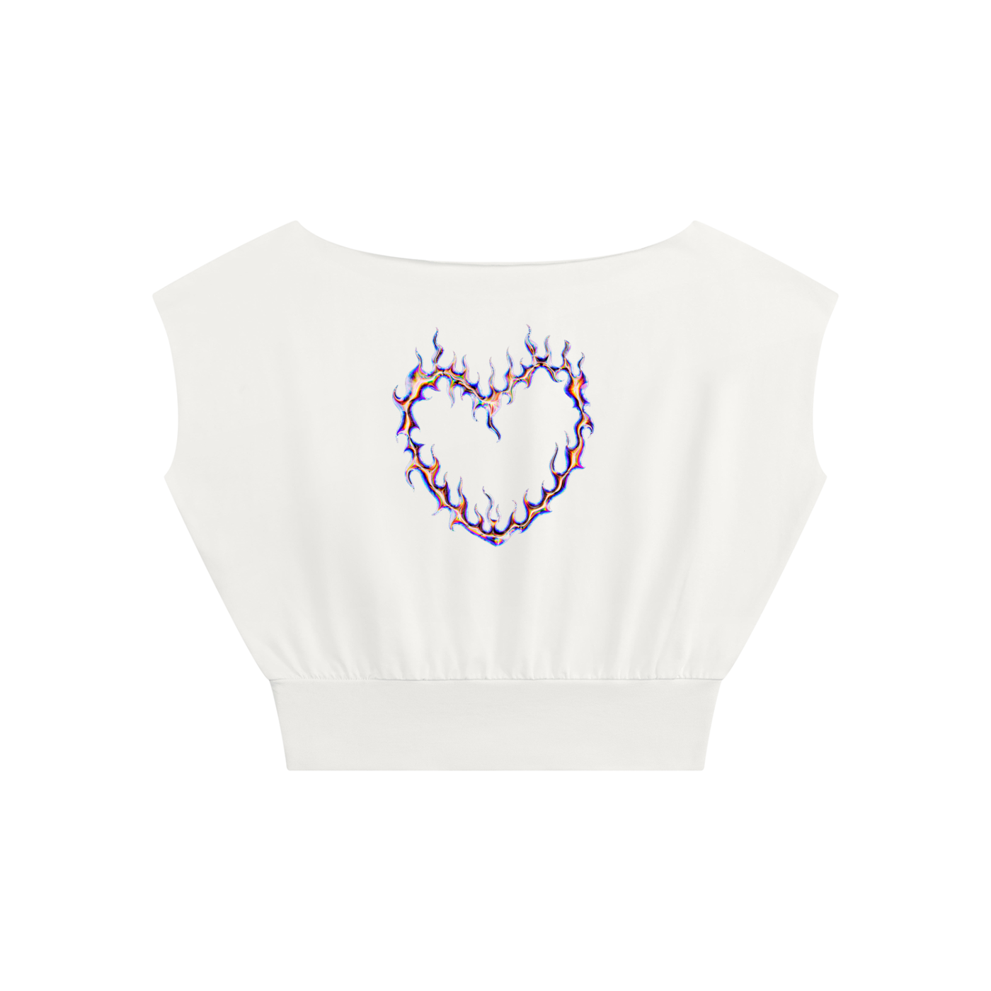 Women’s Boatneck Raw Edge Crop T-Shirt