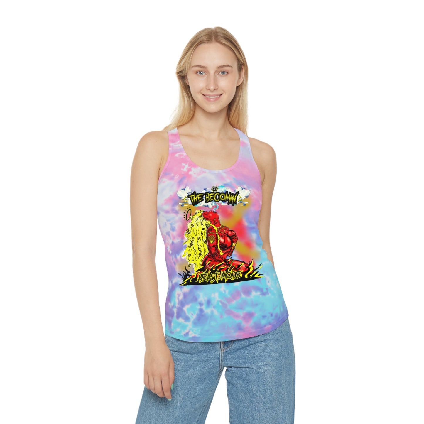 Tie Dye Racerback Tank Top - Beast Mode