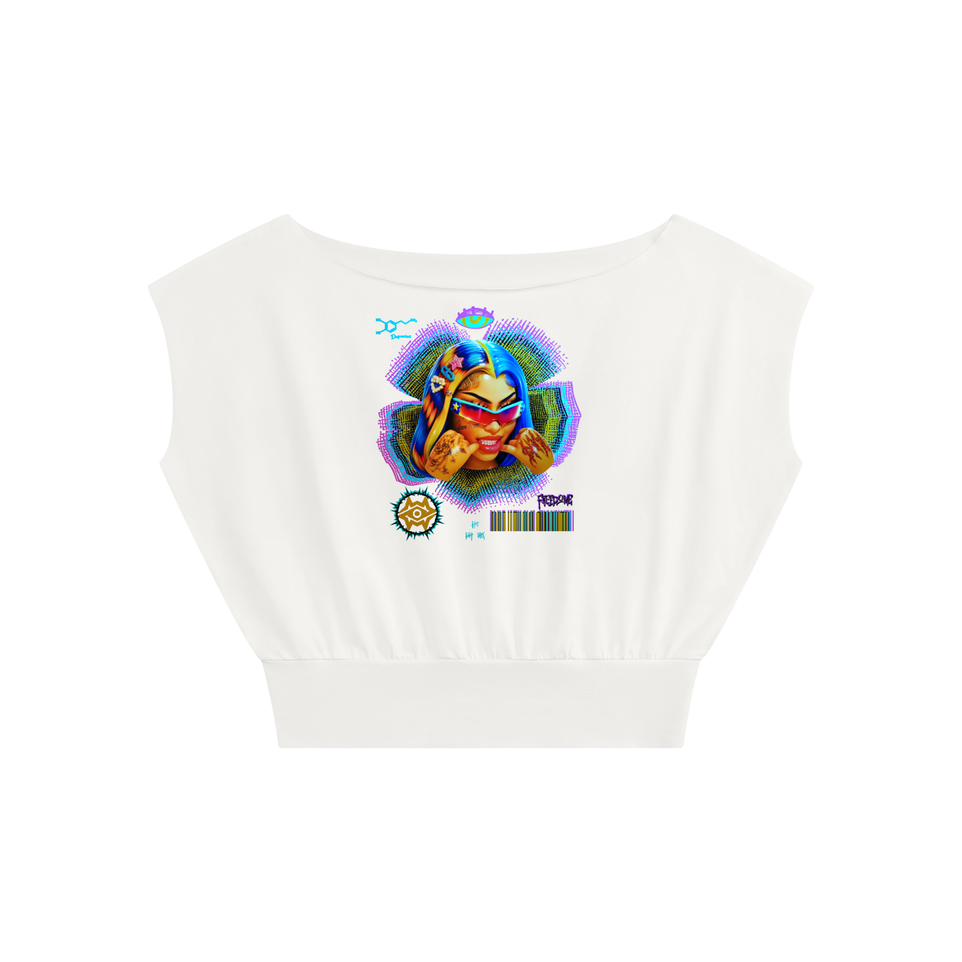 Women’s Boatneck Raw Edge Crop T-Shirt