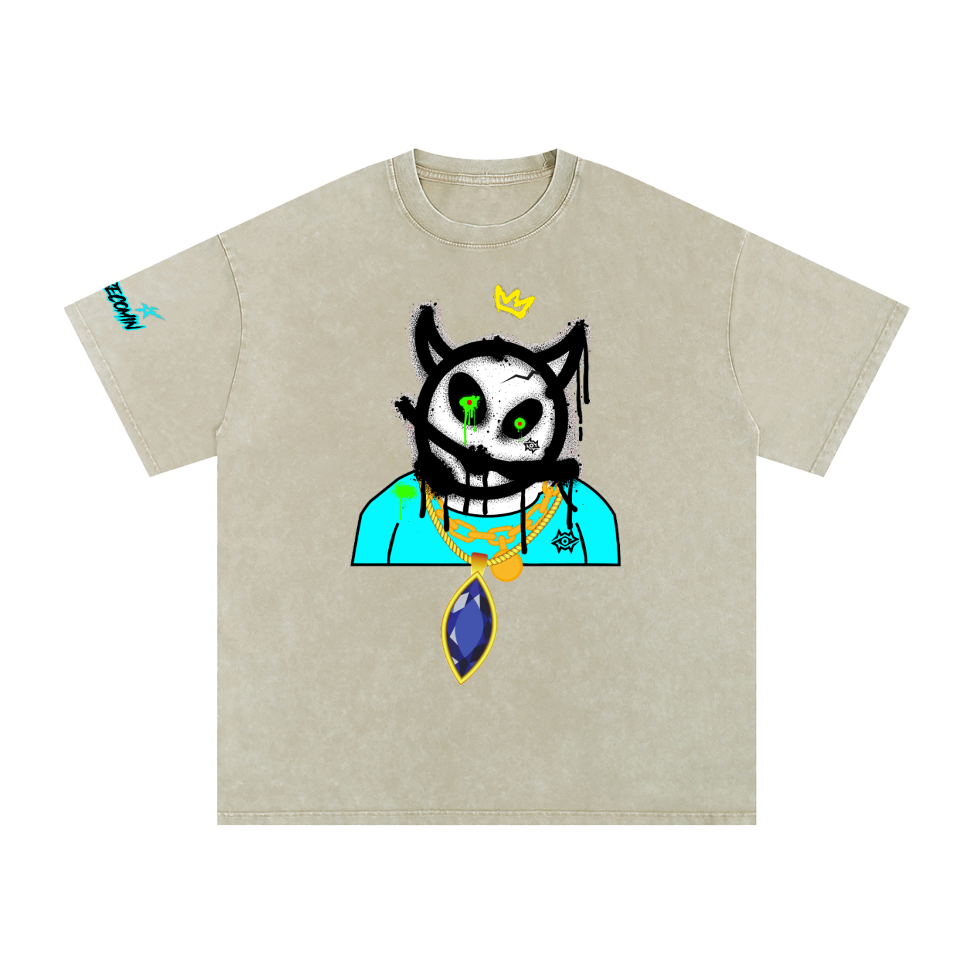Snow Washed Oversized Cotton T-Shirt