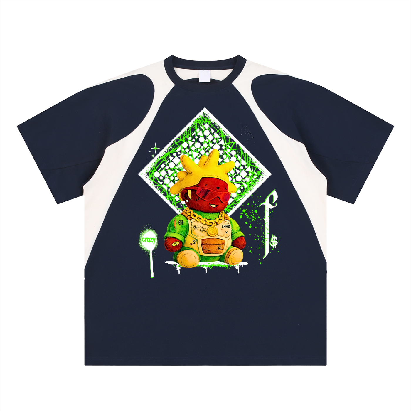 Contrast Panel Cotton T-Shirt