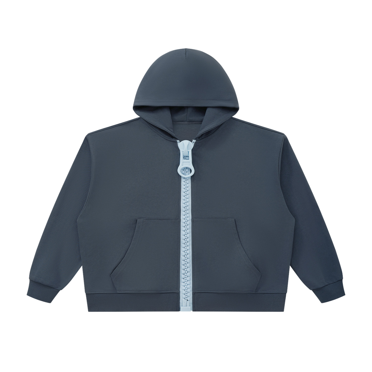 Unisex Oversized Chunky-Zip Boxy Hoodie