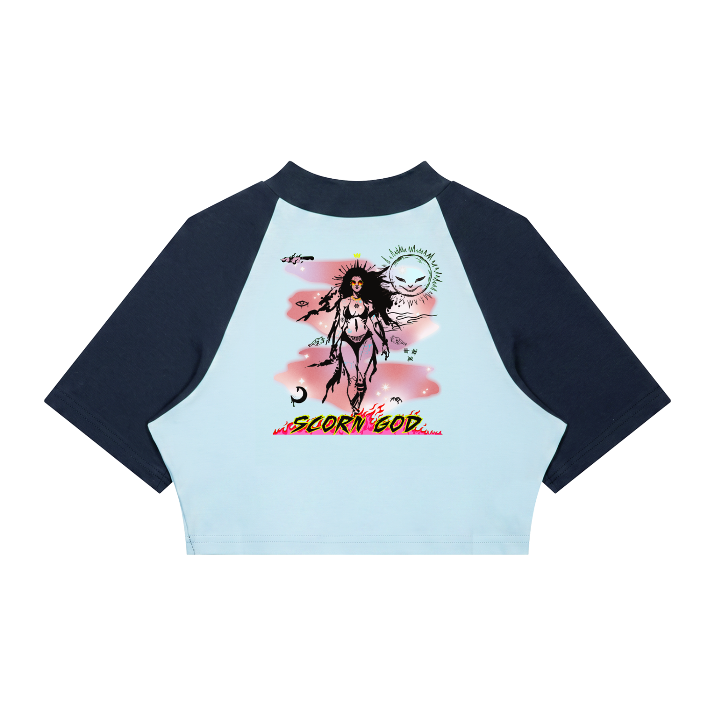 Women’s Color Block Raglan Crop T-Shirt