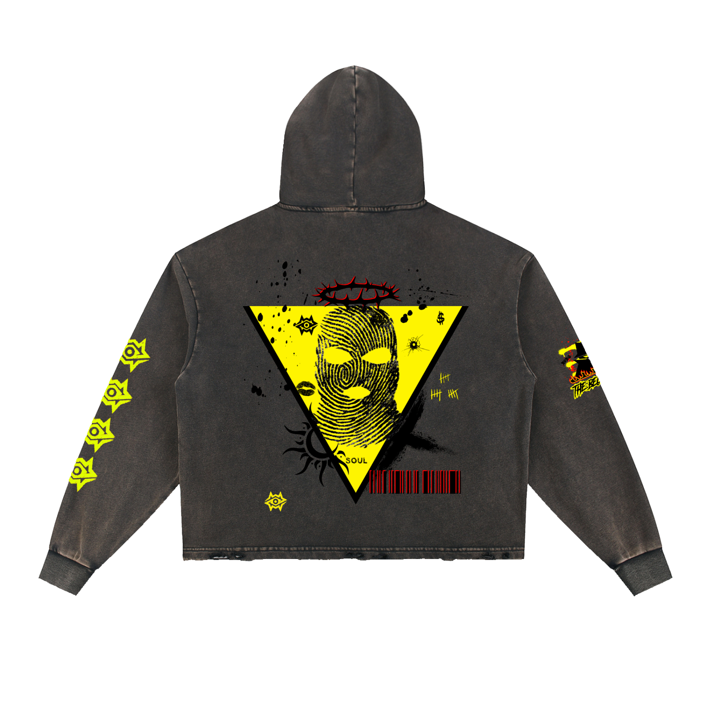 Vintage Washed Frayed-Hem Hoodie