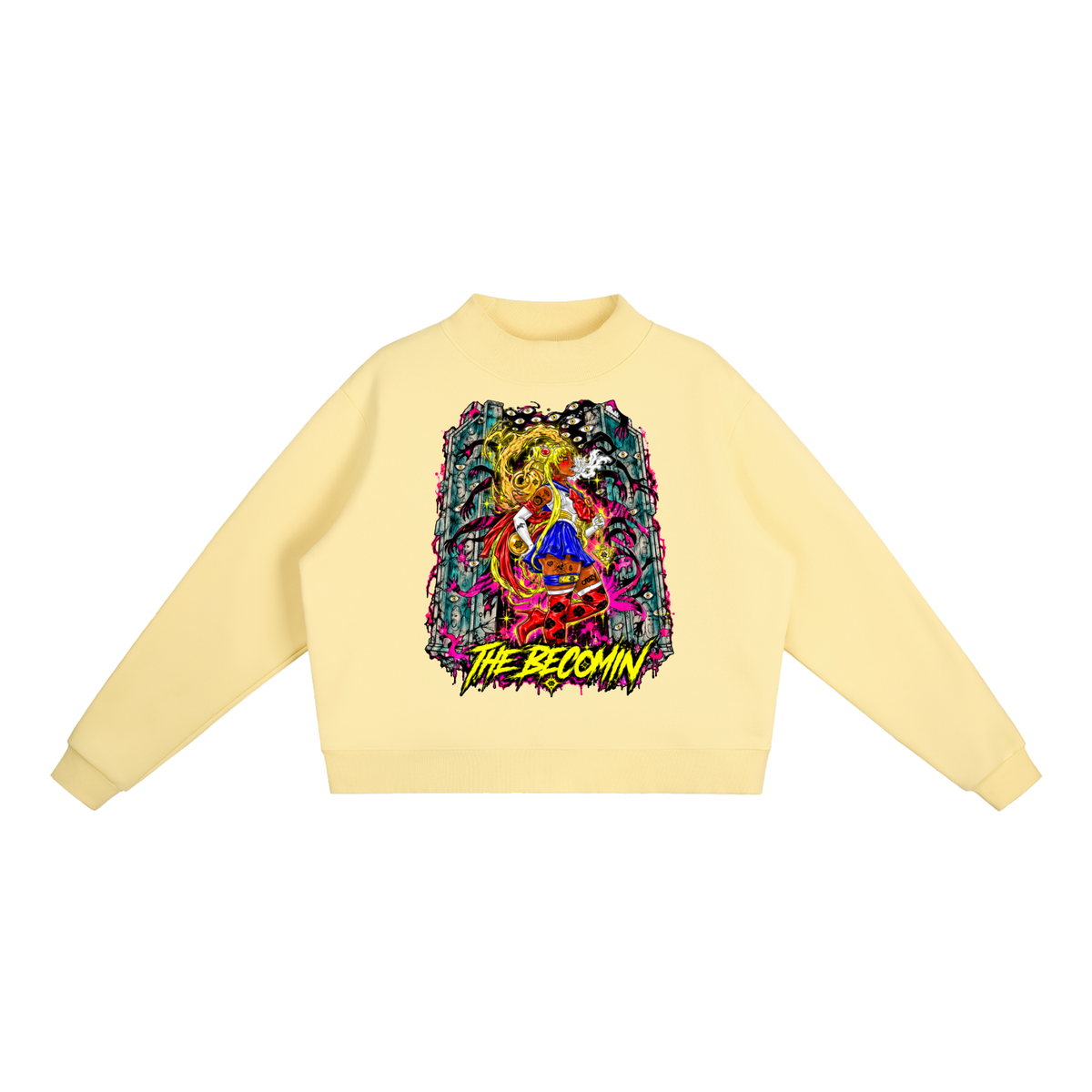 Essential Fleece Mock-Neck Crew Sweatshirt