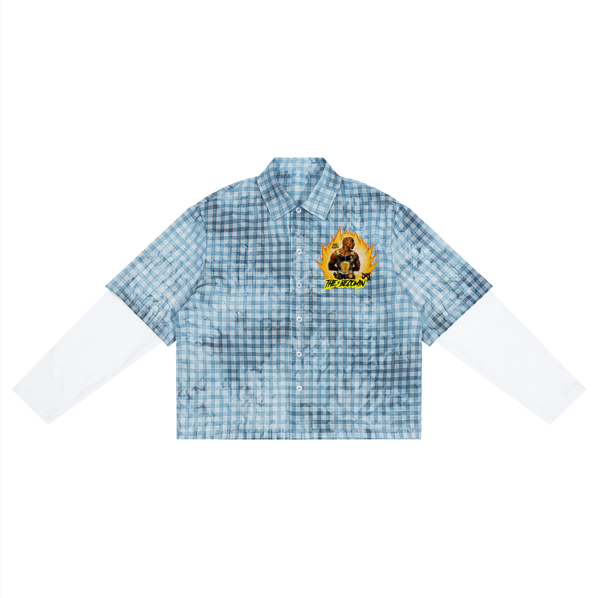 Unisex Vintage Wash Plaid Short Sleeve Shirt