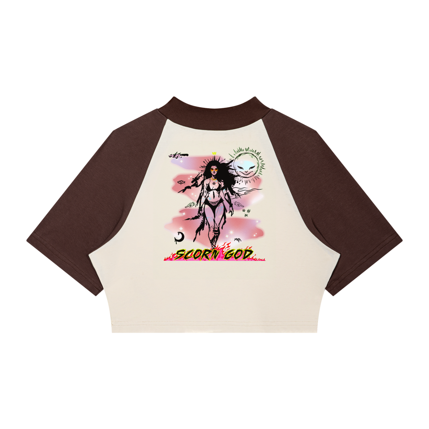 Women’s Color Block Raglan Crop T-Shirt
