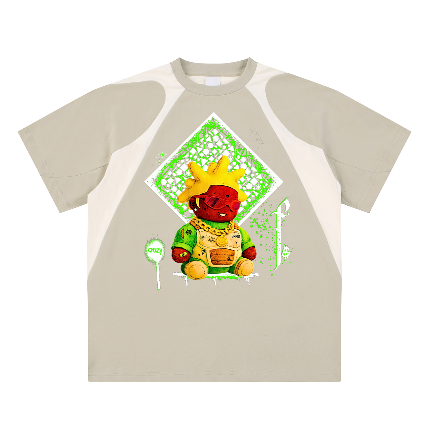 Contrast Panel Cotton T-Shirt