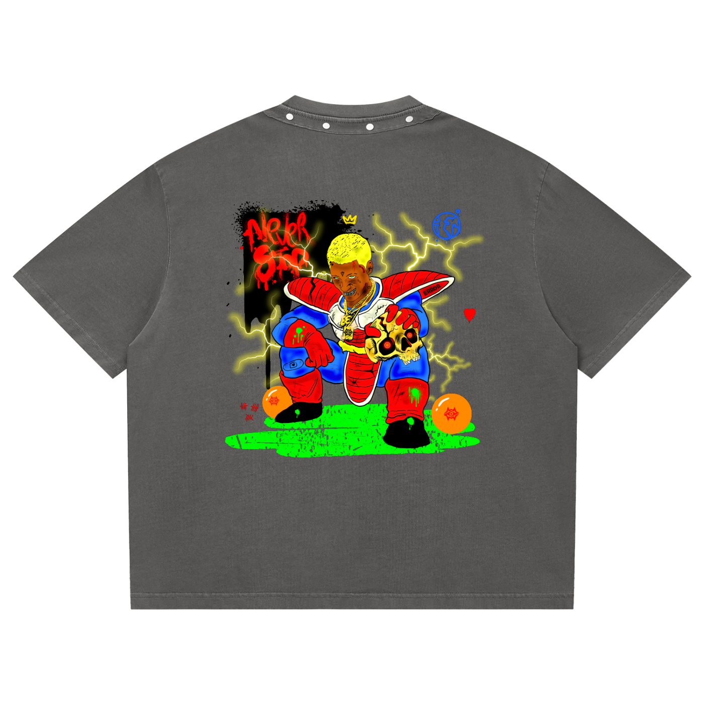 Unisex Washed Boxy Studded T-Shirt