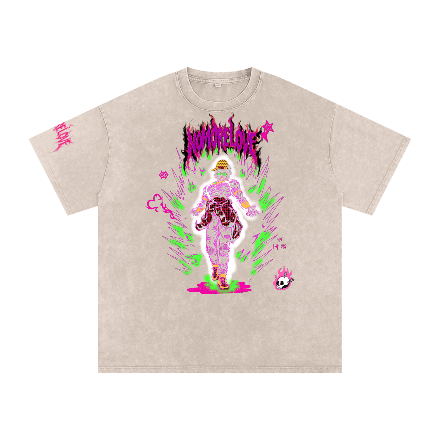 Snow Washed Oversized Cotton T-Shirt