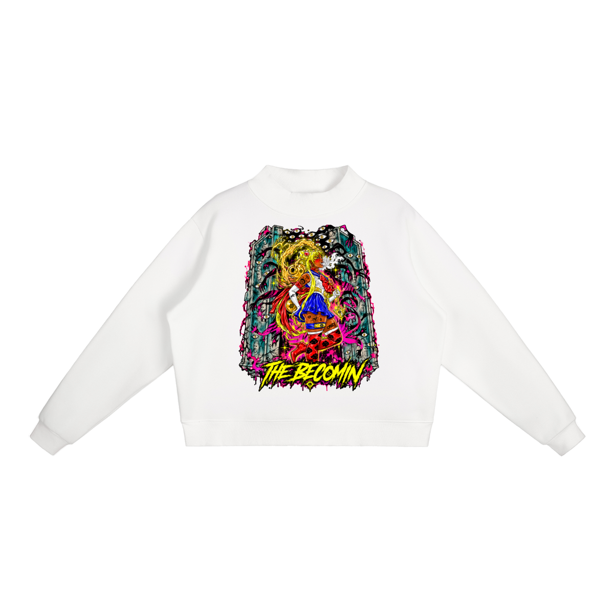 Essential Fleece Mock-Neck Crew Sweatshirt