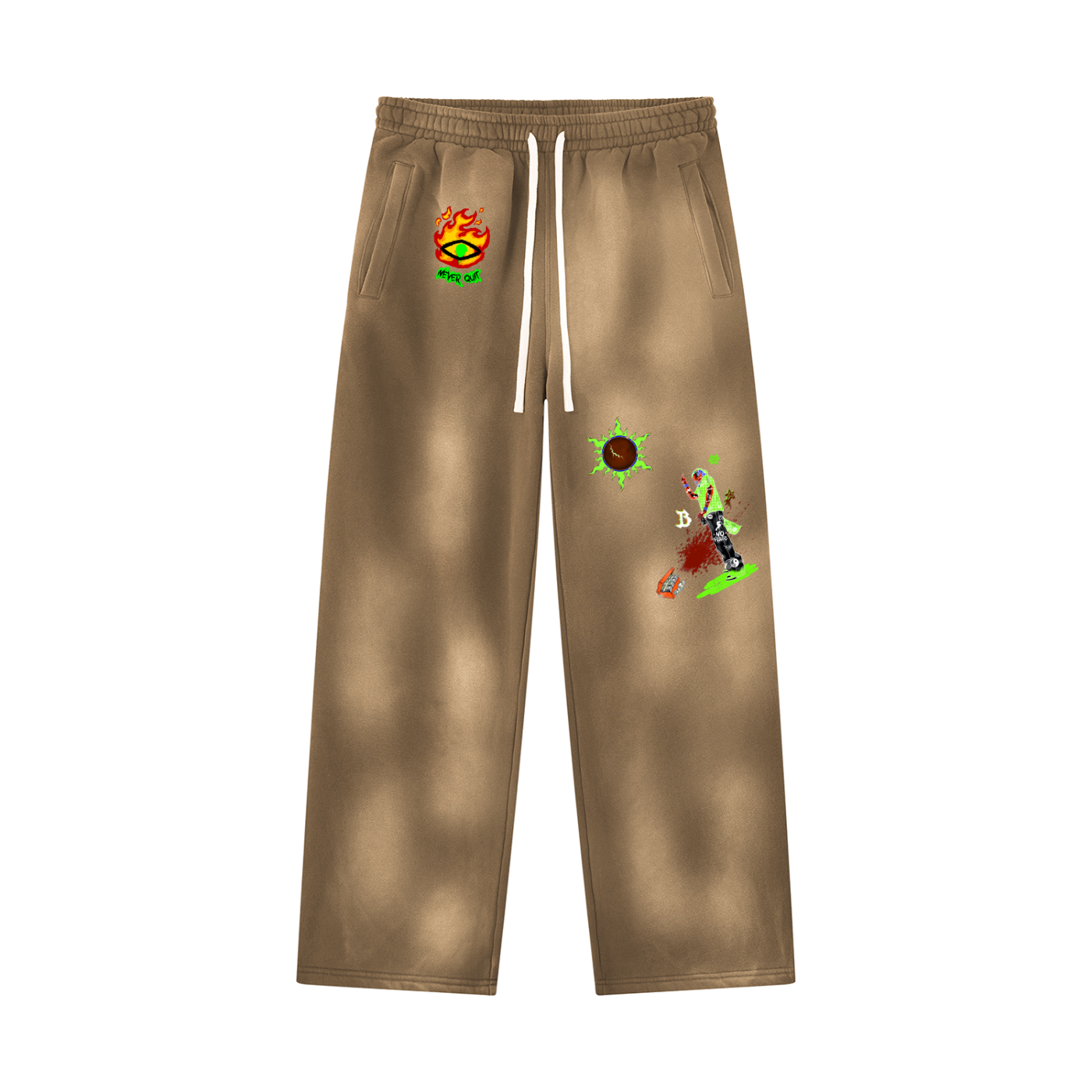 Unisex Sunfade Wide Leg Fleece Sweatpants