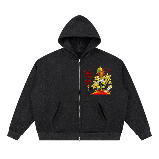 Unisex Sparkles Full Zip Boxy Hoodie