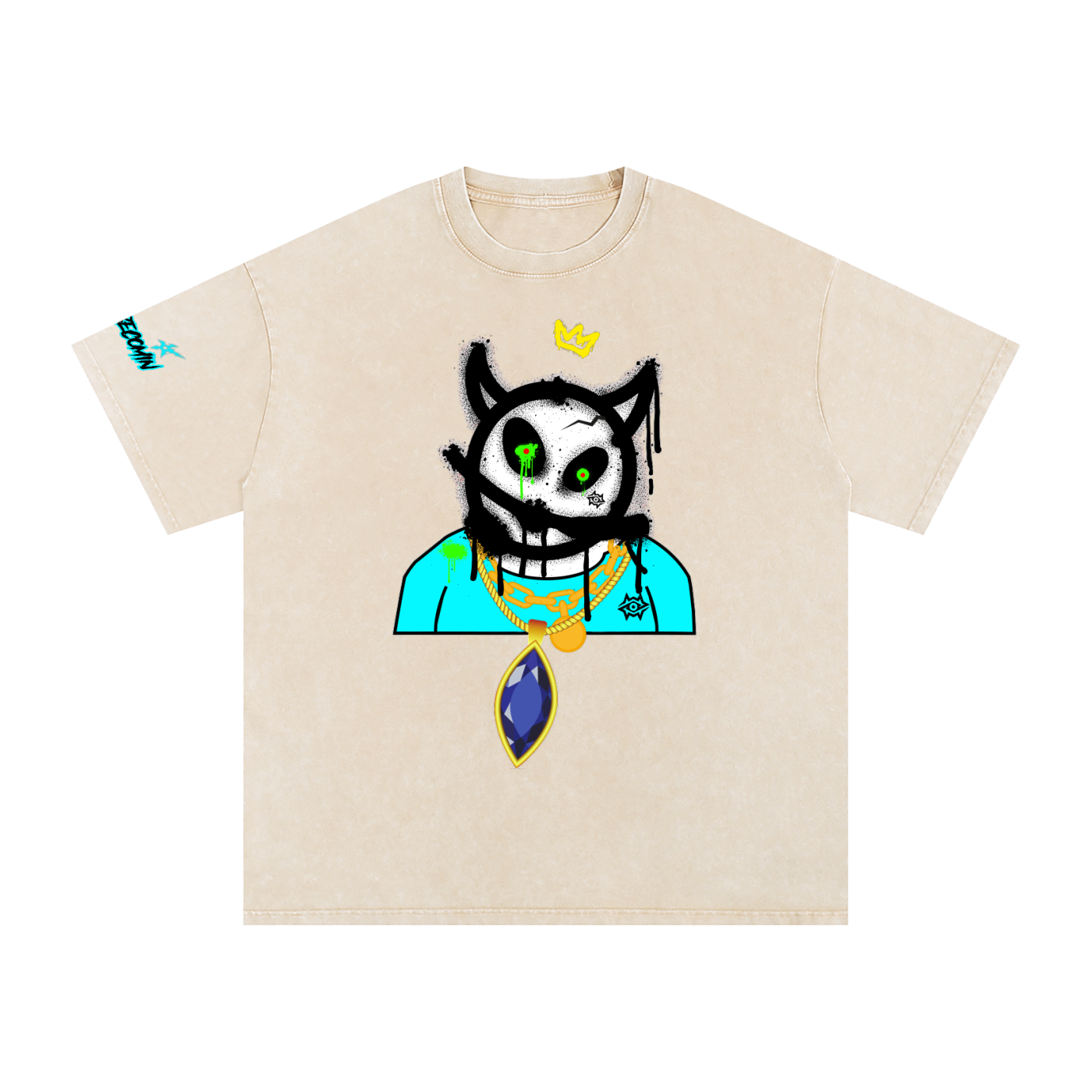 Snow Washed Oversized Cotton T-Shirt