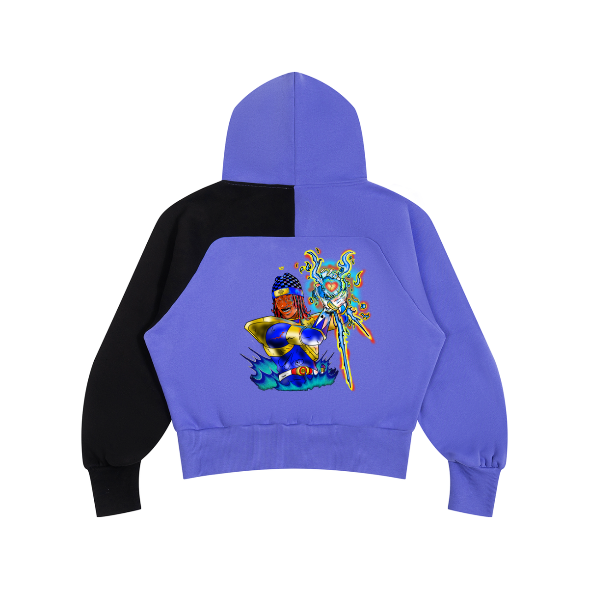 Unisex Color-Block Fleece Hoodie