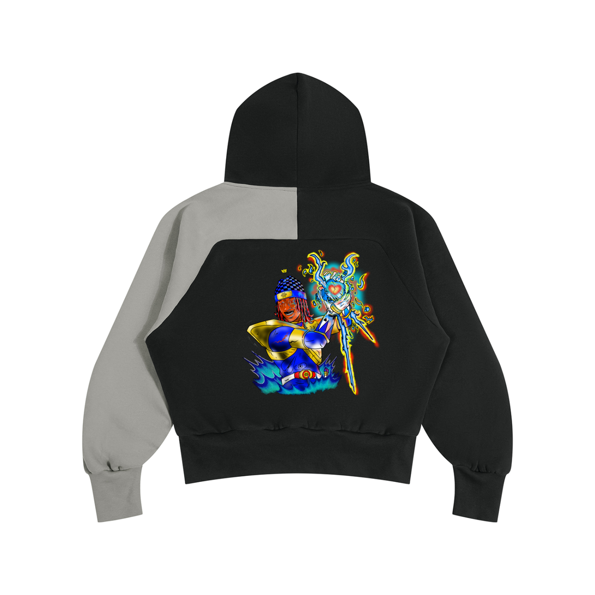 Unisex Color-Block Fleece Hoodie