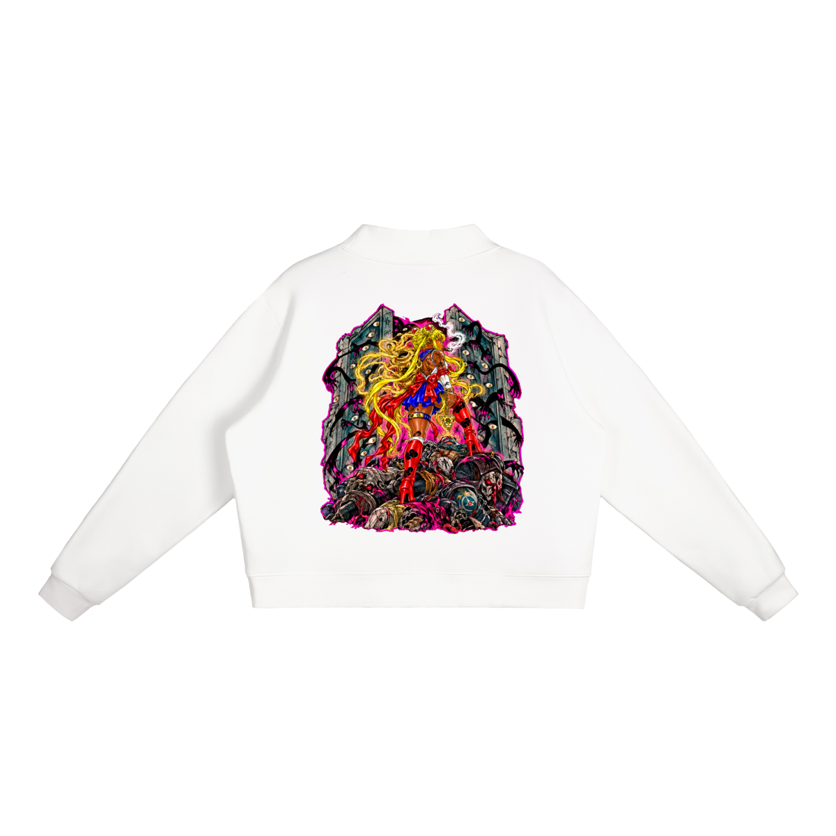Essential Fleece Mock-Neck Crew Sweatshirt