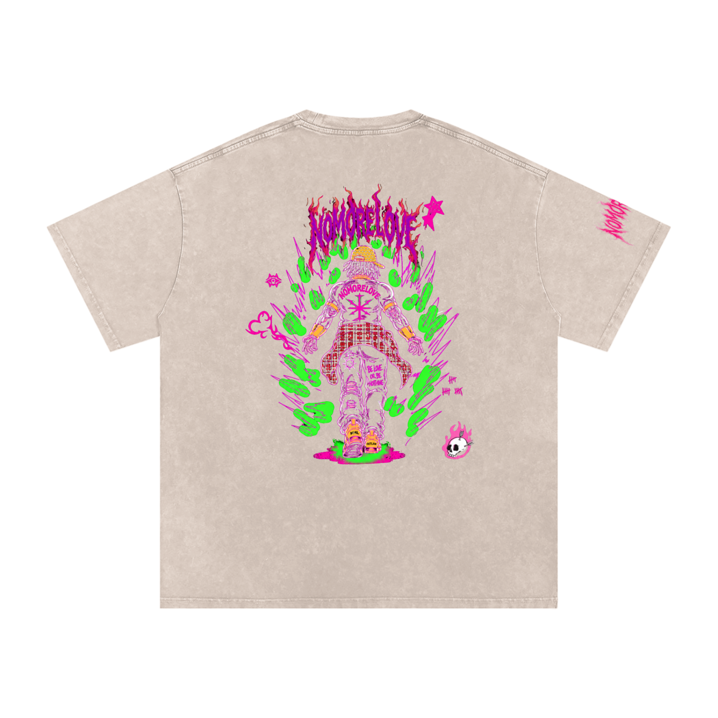 Snow Washed Oversized Cotton T-Shirt