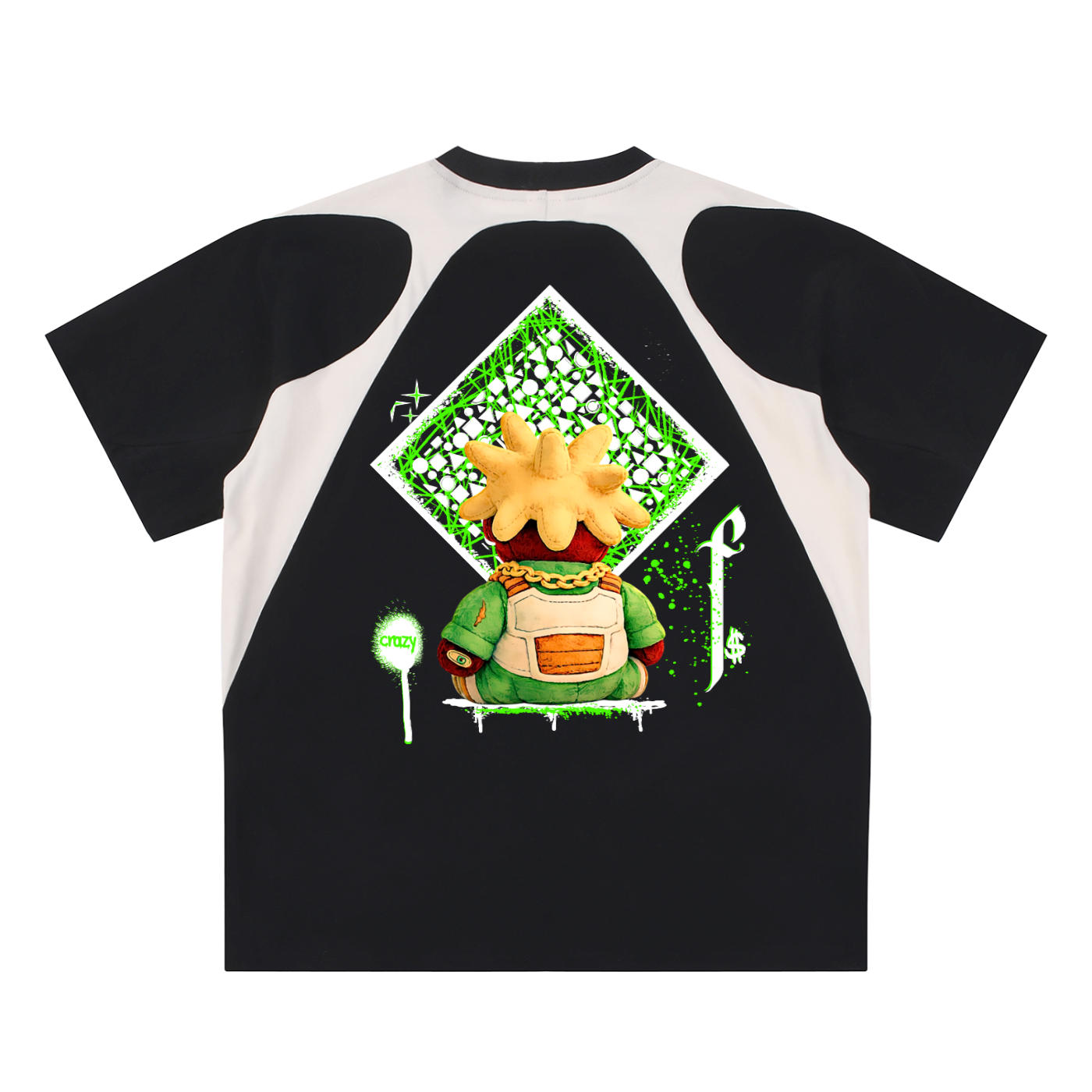 Contrast Panel Cotton T-Shirt