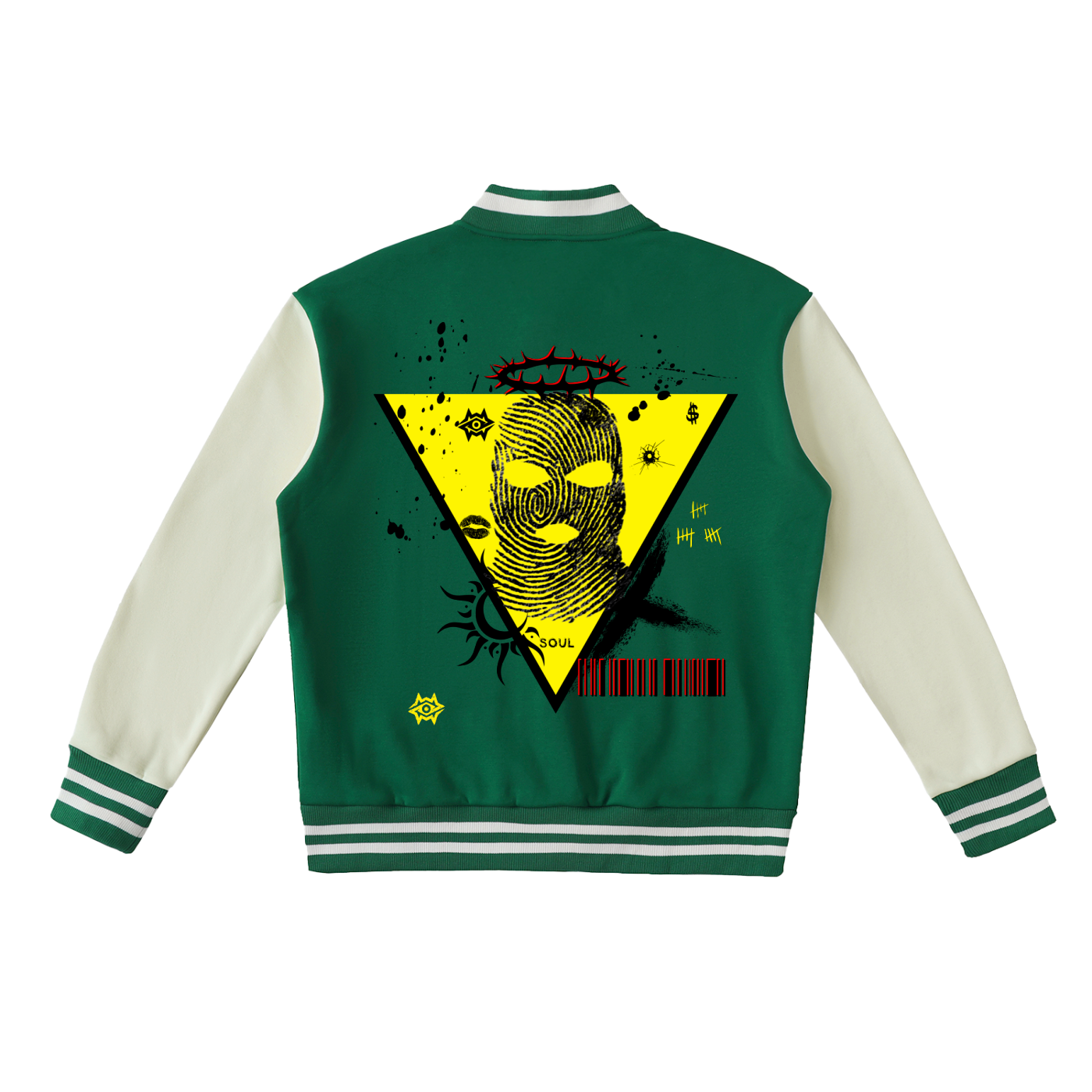 Two-Tone Fleeced Varsity Jacket
