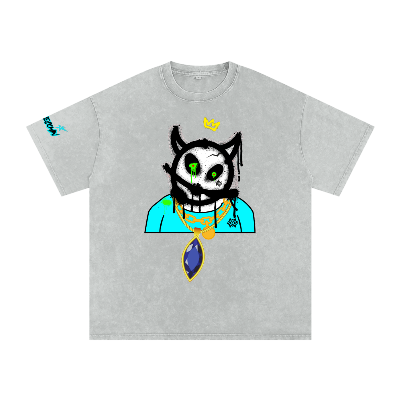 Snow Washed Oversized Cotton T-Shirt