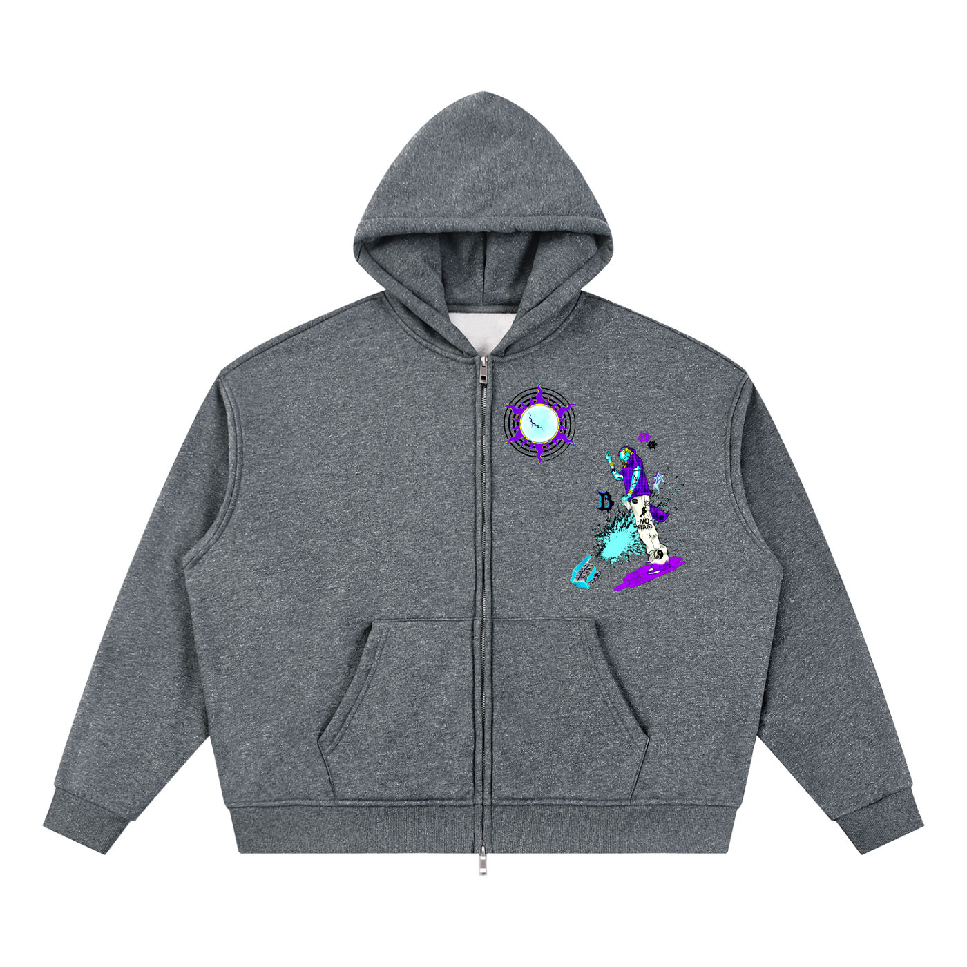 Unisex Sparkles Full Zip Boxy Hoodie