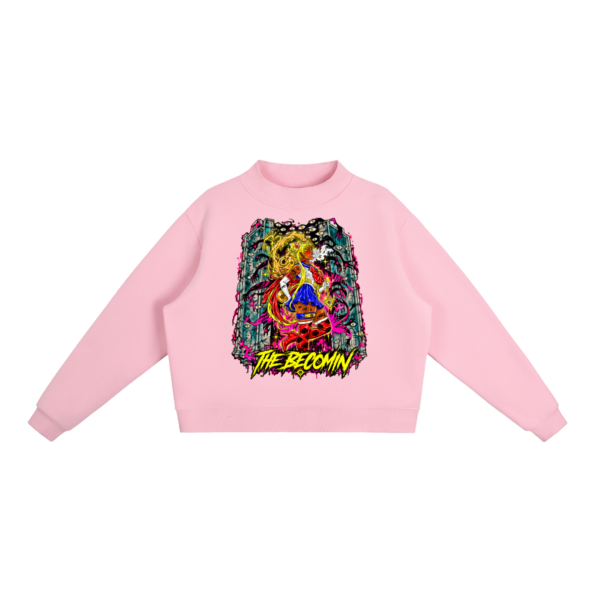 Essential Fleece Mock-Neck Crew Sweatshirt