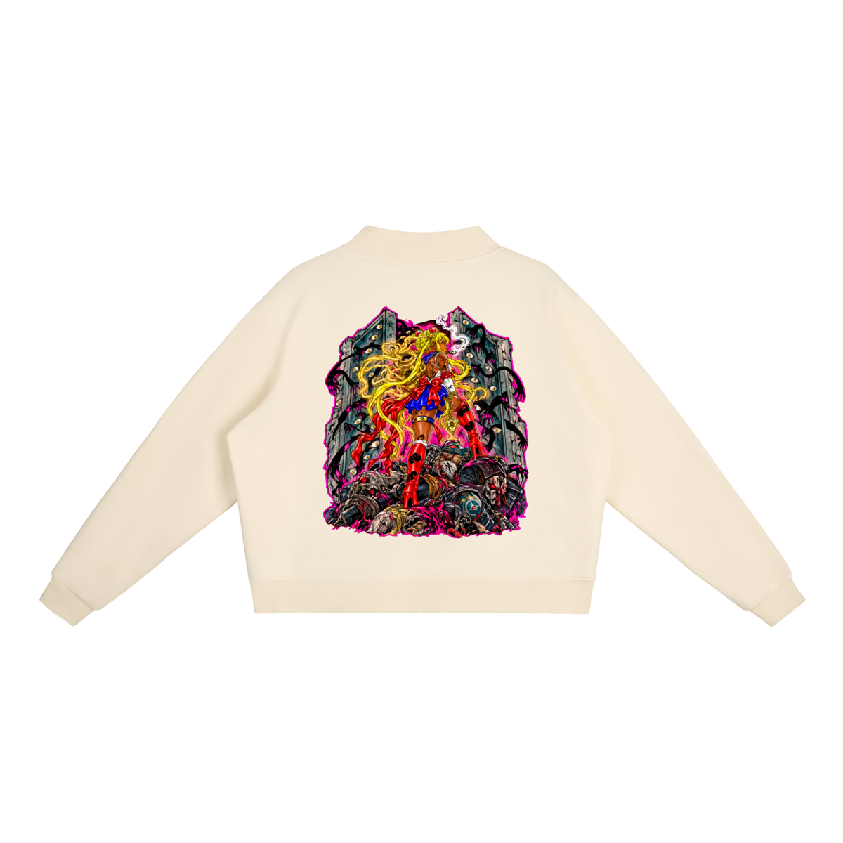 Essential Fleece Mock-Neck Crew Sweatshirt